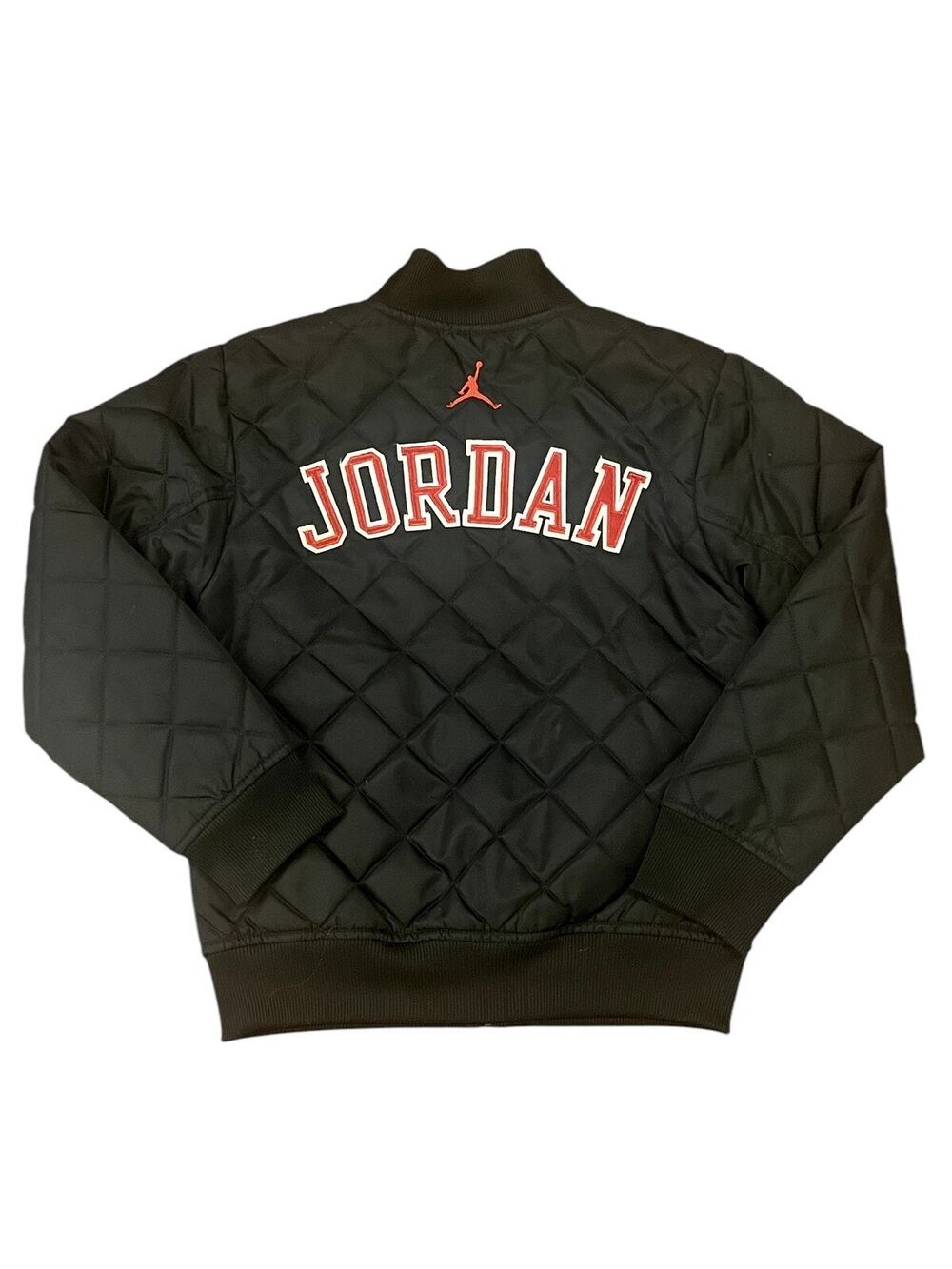 Michael Jordan Kids Jacket Black Quilted Puffer Bomber Coat Youth Size M 10-12